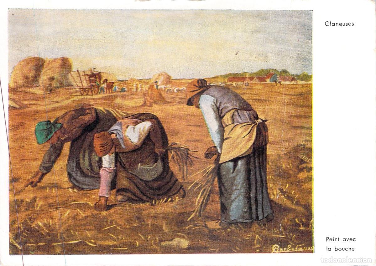Postales: Postal de Arte Pintada con la Boca Glaneuses por G. Barbedienne