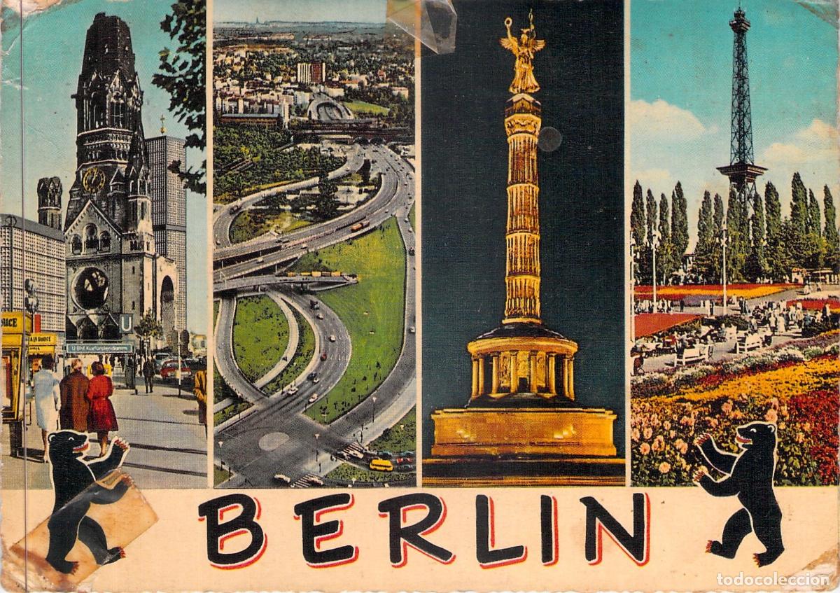 Cartes Postales: Postal Tur&iacute;stica de Berl&iacute;n con Monumentos y Vistas Panor&aacute;micas