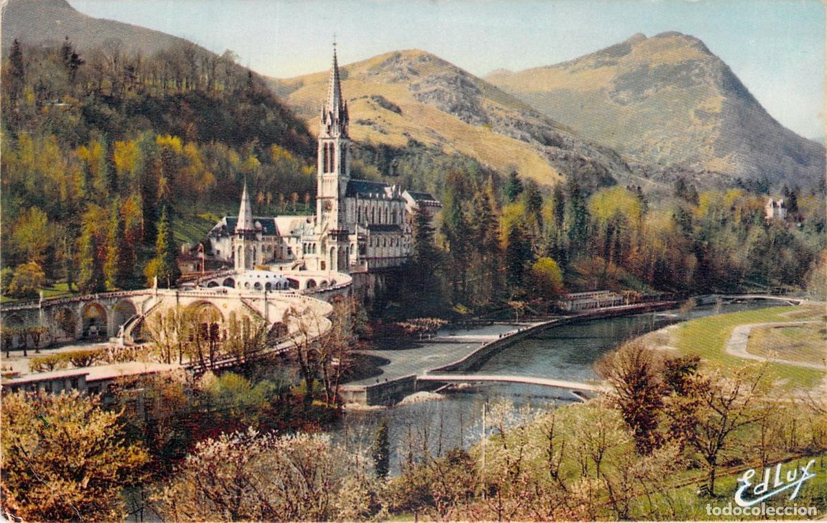 Cartes Postales: Postal de la Bas&iacute;lica de Lourdes, el R&iacute;o Gave y los Nuevos Puentes