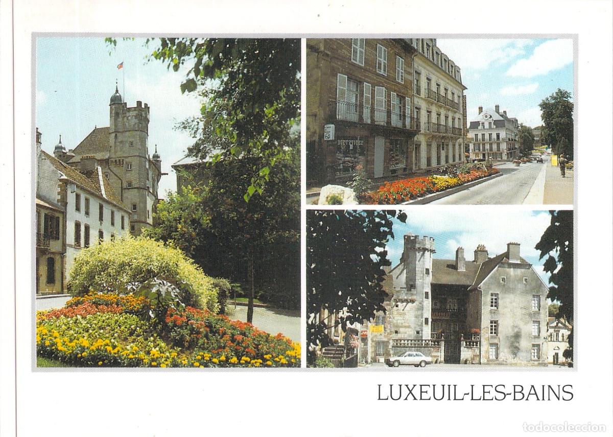 Postcards: Postal de Luxeuil-les-Bains, Francia - Torre de los Echevins y Calle Termas