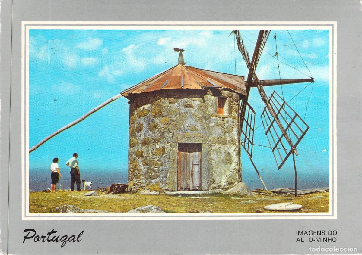 Cartoline: Postal Molino de Viento en Montedor, Regi&oacute;n de Alto-Minho, Portugal
