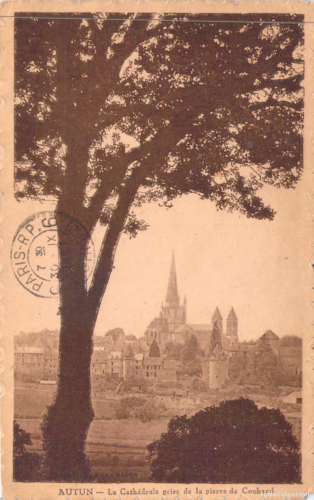 Cartoline: Postal de la Catedral de Autun, Francia, vista desde Pierre de Couhard