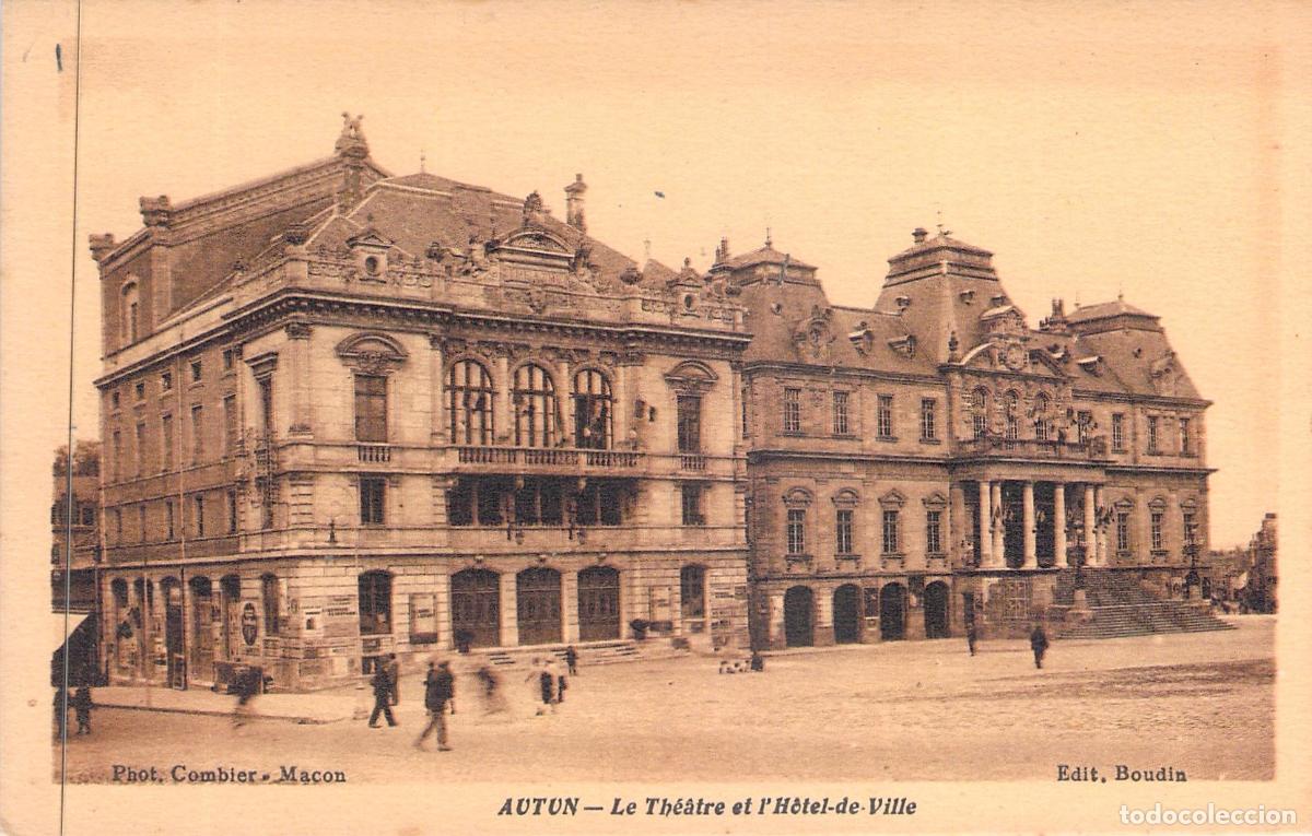 Cartoline: Postal de Autun: Vista del Teatro y el Ayuntamiento