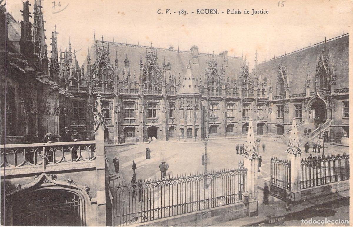 Cartes Postales: Postal de Rouen: Palacio de Justicia y Arquitectura G&oacute;tica