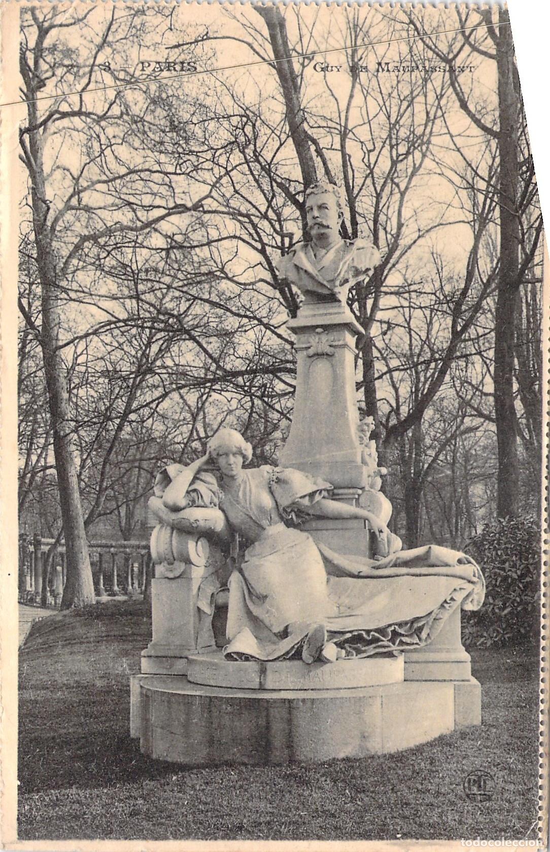 Postales: Postal del Monumento a Guy de Maupassant en Par&iacute;s