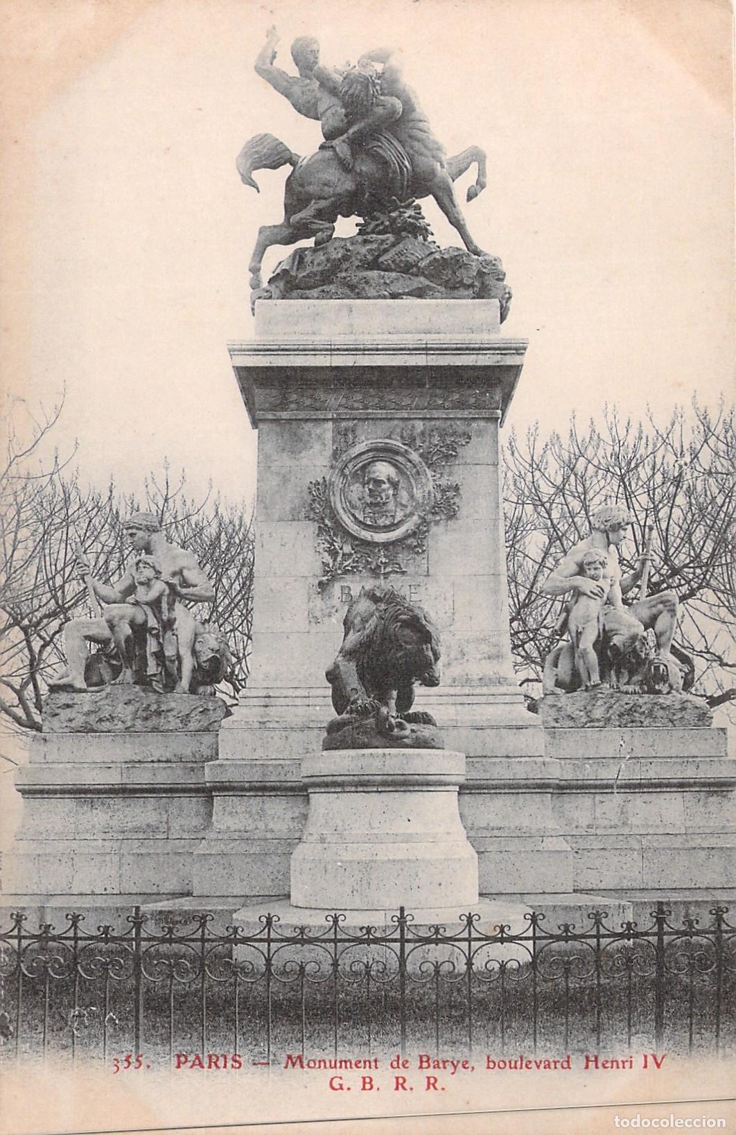 Cartoline: Tarjeta Postal Monumento de Barye, Boulevard Henri IV, Par&iacute;s