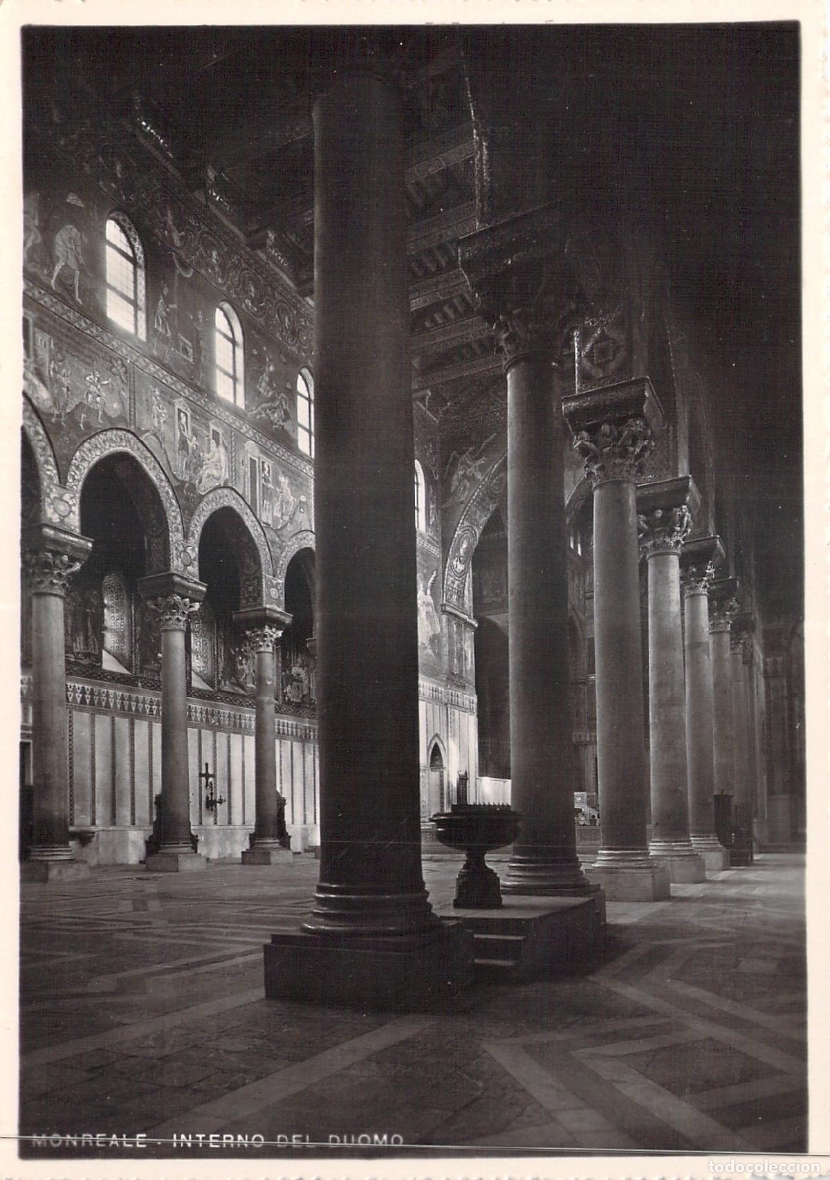 Postcards: Postal Monreale Interior del Duomo Catedral de Sicilia