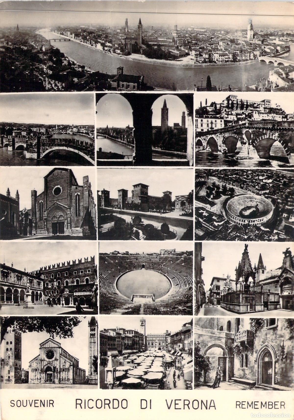 Postcards: Postal de Verona, Italia - Recuerdo de vistas m&uacute;ltiples con la Arena