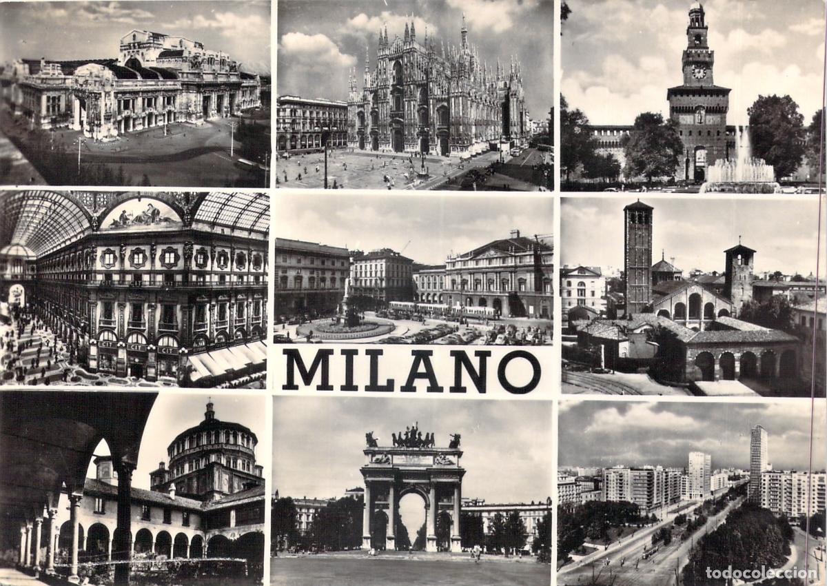 Postcards: Postal Tur&iacute;stica de Mil&aacute;n con Vistas del Duomo y Monumentos Hist&oacute;ricos