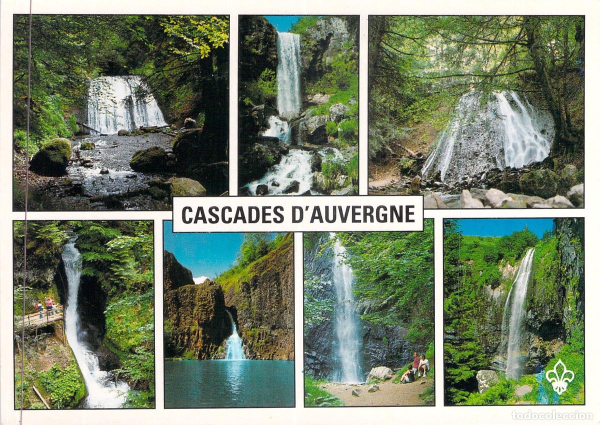 Postcards: Postal de las Cascadas de Auvergne, Francia - Colecci&oacute;n de Saltos de Agua