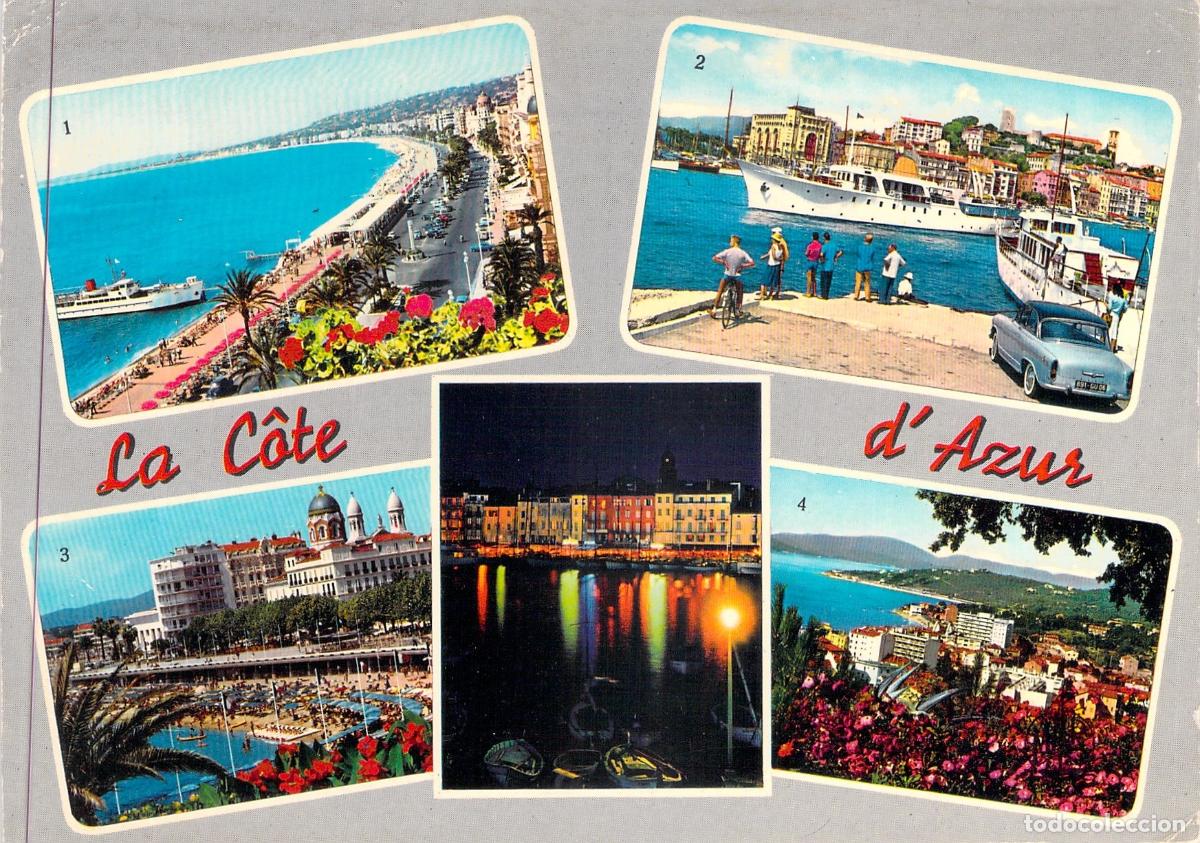 Postales: Postal de la Costa Azul con Vistas de Niza, Cannes y Saint-Tropez