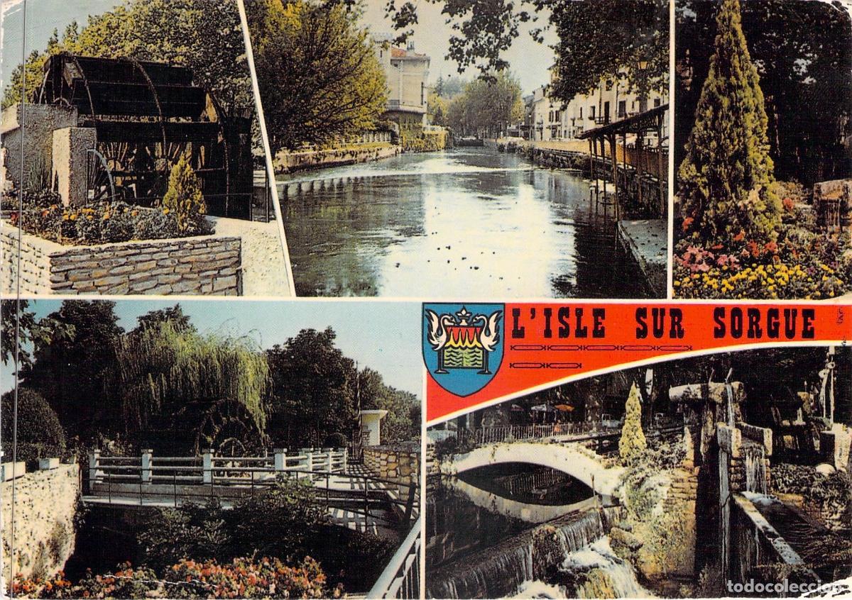 Postales: Postal de L'Isle-sur-Sorgue, Francia - Ruedas Hidr&aacute;ulicas y Canales