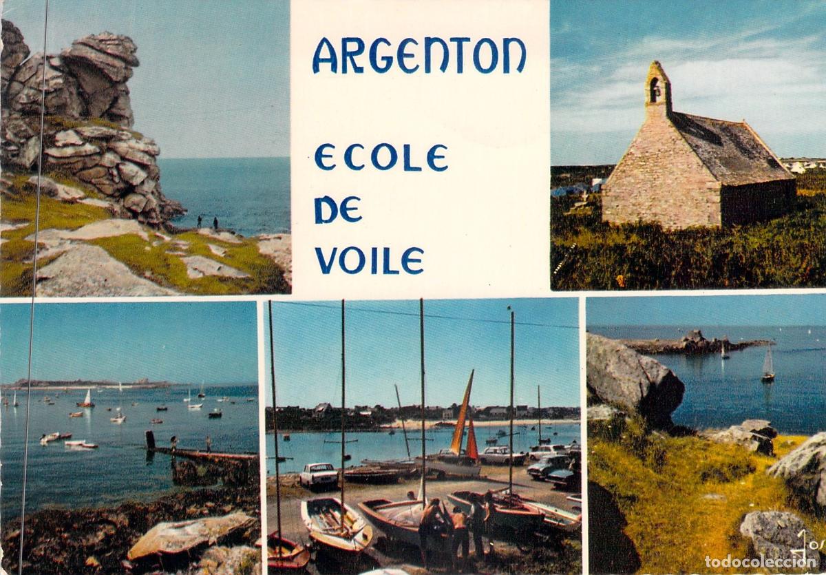 Postales: Postal de Argenton: Escuela de Vela, Capilla y Paisaje de Costa