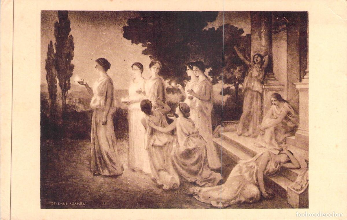Postales: Postal de Arte Religioso Etienne Azambre Las V&iacute;rgenes Prudentes y Necias