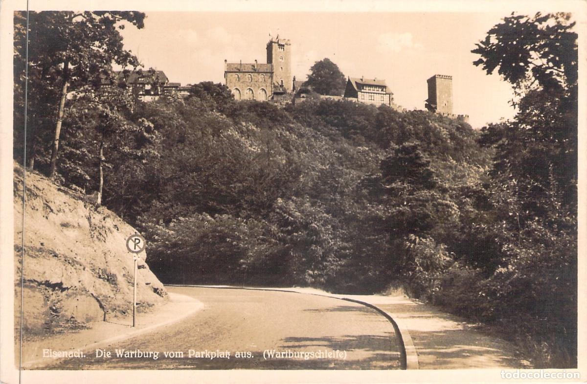 Postales: Postal de Eisenach, Castillo de Wartburg desde el Aparcamiento