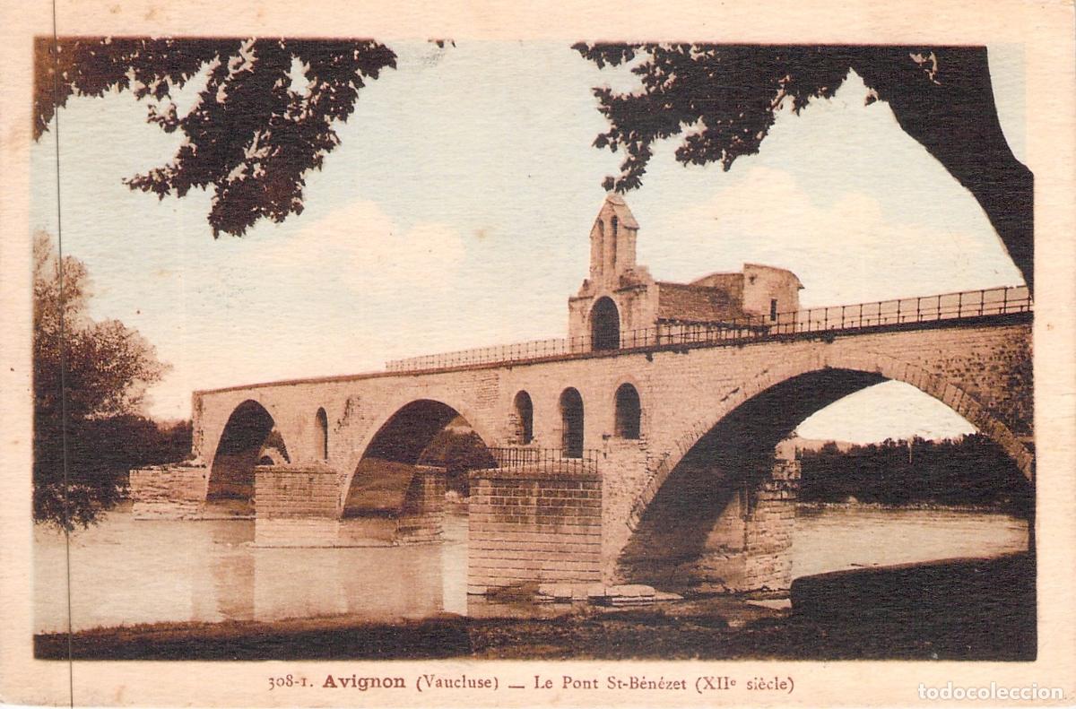Cartes Postales: Postal de Avignon, Puente Saint-B&eacute;n&eacute;zet sobre el r&iacute;o R&oacute;dano, Francia
