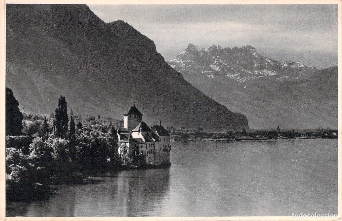 Cartes Postales: Postal del Castillo de Chillon y los Dents du Midi en Suiza
