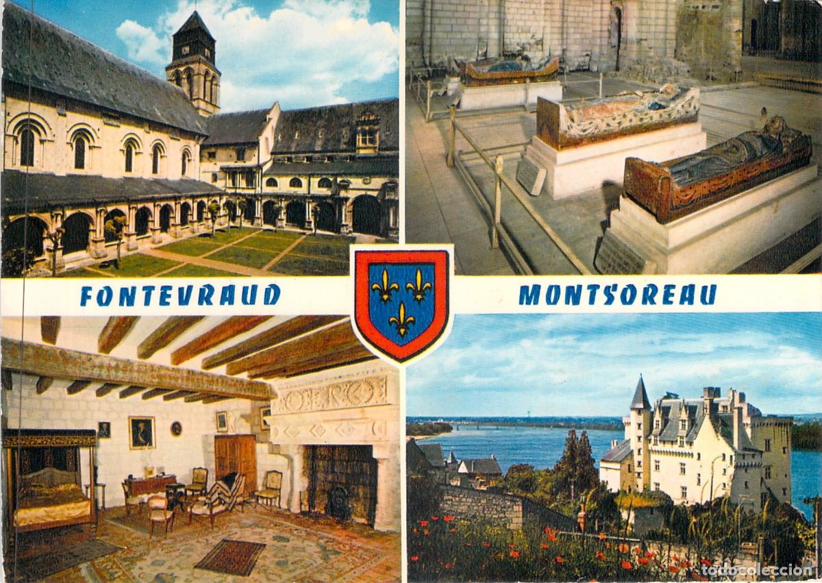 Cartes Postales: Postal de Anjou: Abbaye de Fontevraud y Ch&acirc;teau de Montsoreau