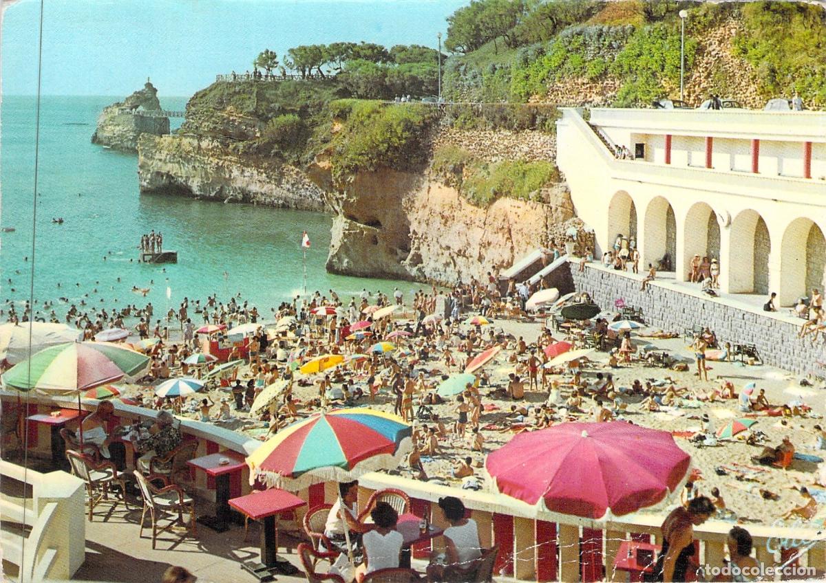 Postkarten: Postal Playa del Port Vieux en Biarritz Francia