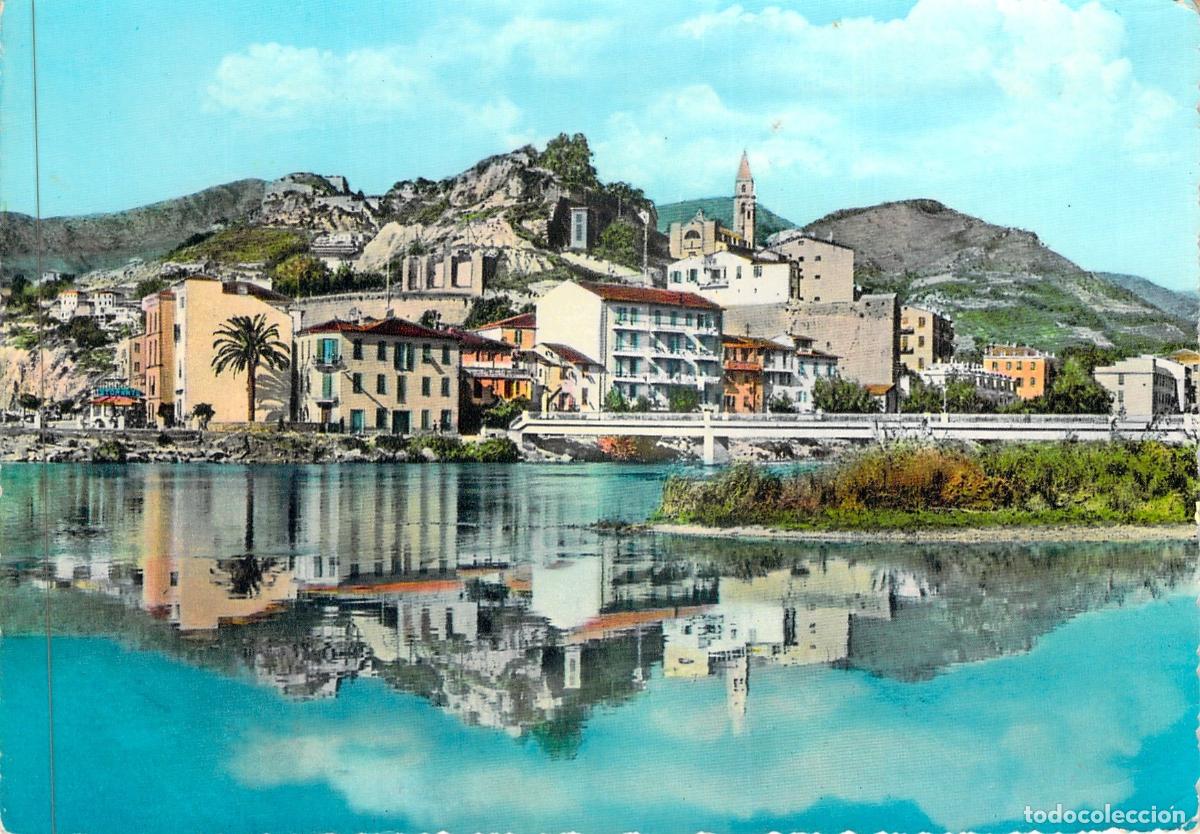 Postales: Postal de Ventimiglia: Reflejos en el R&iacute;o Roja, Riviera dei Fiori, Italia