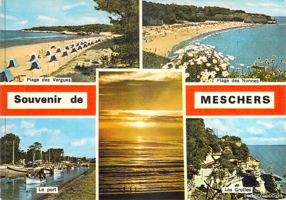 Postales: Postal de Meschers-sur-Gironde Francia Multivista de Playas y Puerto