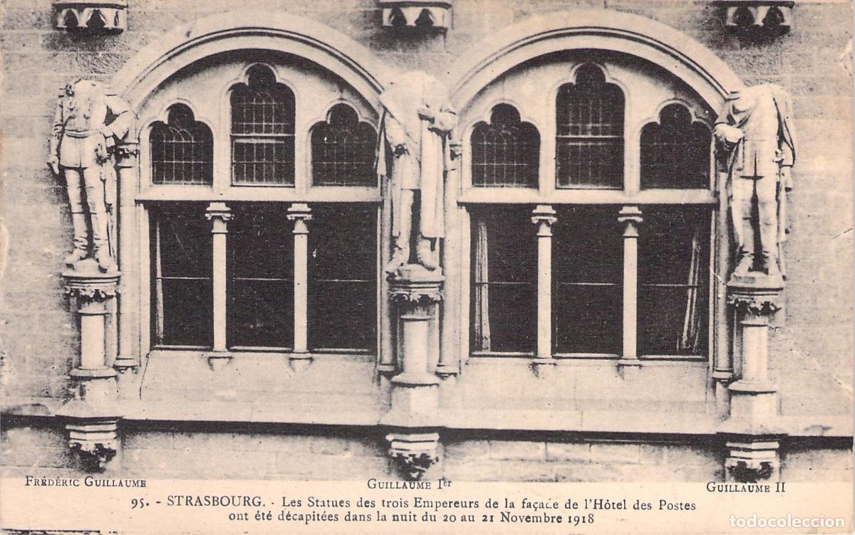 Postales: Postal de Estrasburgo: Estatuas Decapitadas del H&ocirc;tel des Postes