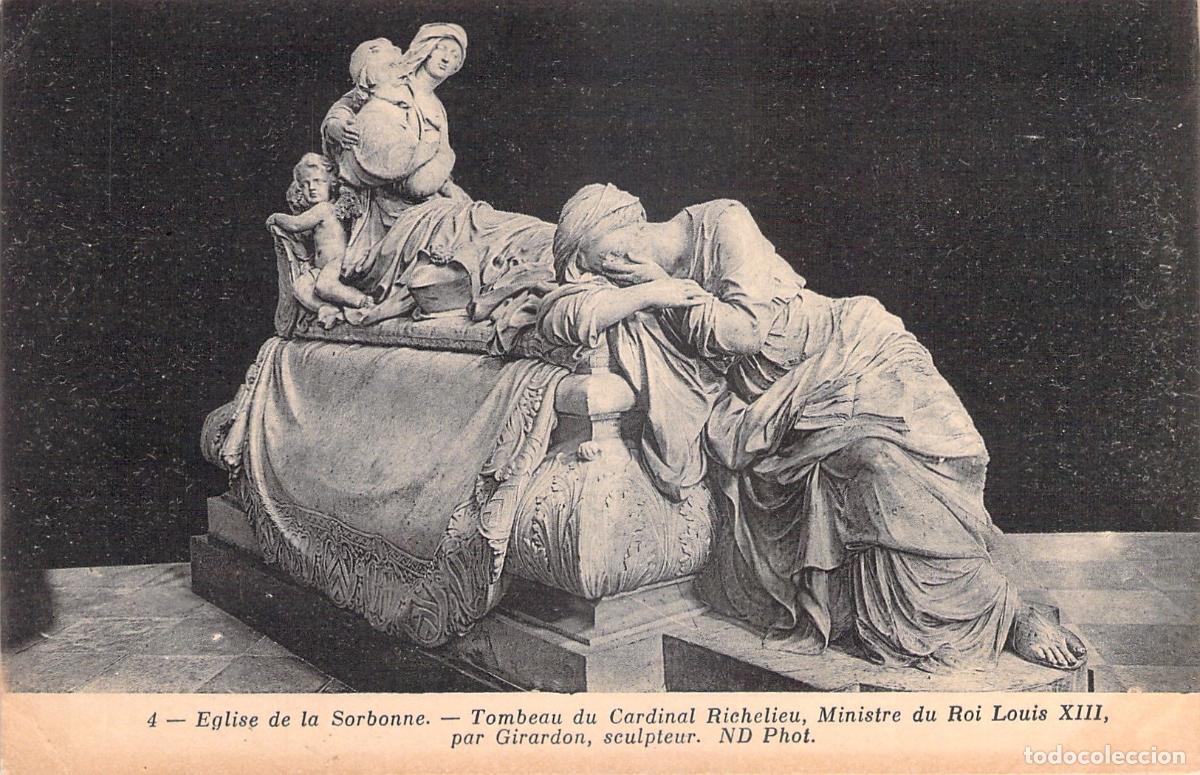 Postales: Postal de la Tumba del Cardenal Richelieu, Iglesia de la Sorbona, Par&iacute;s