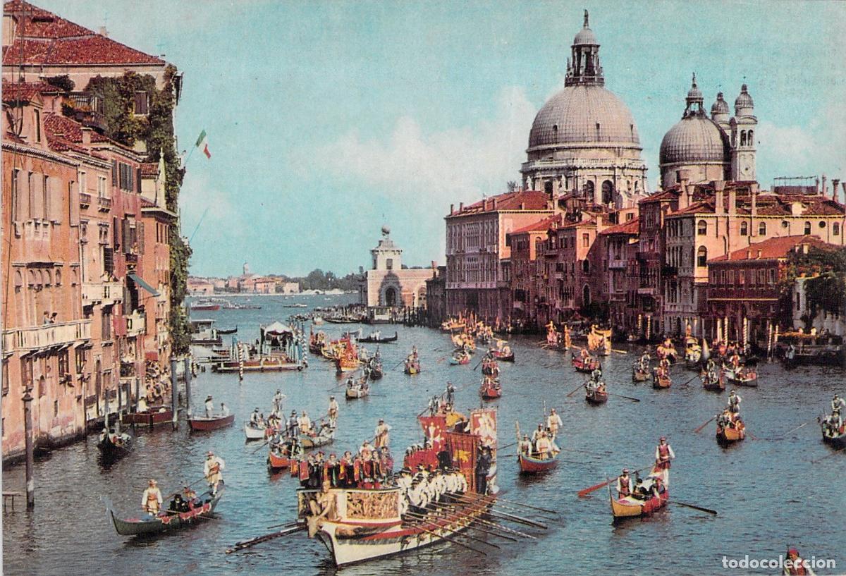 Postales: Postal Venecia Canal Grande Regata Hist&oacute;rica con G&oacute;ndolas