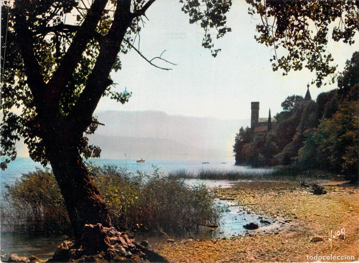 Postales: Postal de la Abad&iacute;a de Hautecombe y el Lago del Bourget en Saboya