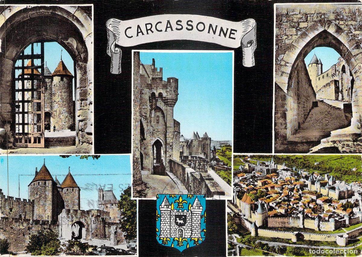 Postales: Postal de Carcasona, Francia - Vistas de la Ciudad Medieval y Torres