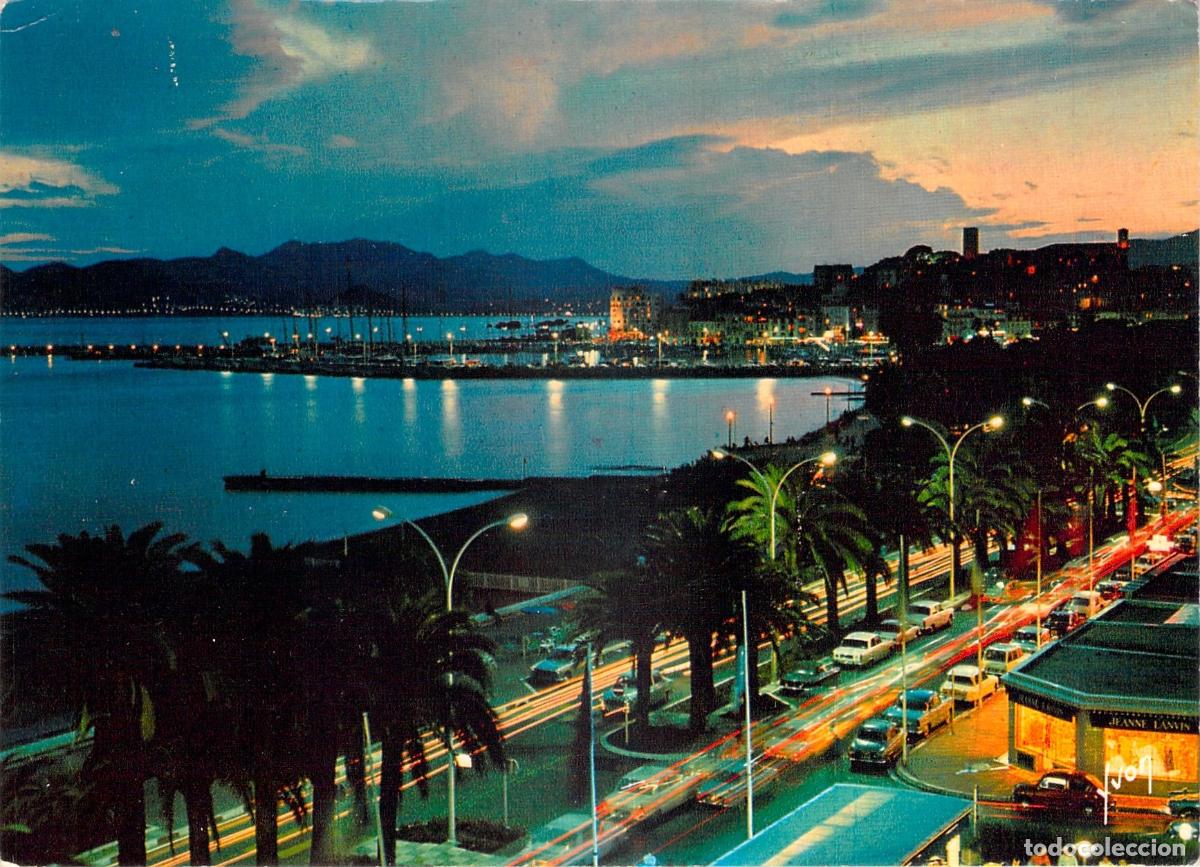 Postales: Postal de Cannes La Croisette y el Esterel de Noche