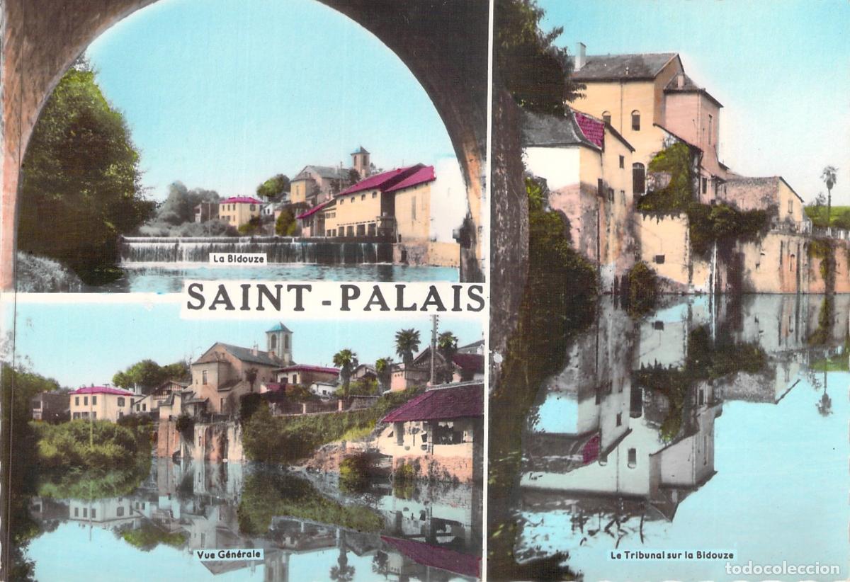 Postales: Postal de Saint-Palais, Francia - Vistas del R&iacute;o Bidouze y el Tribunal