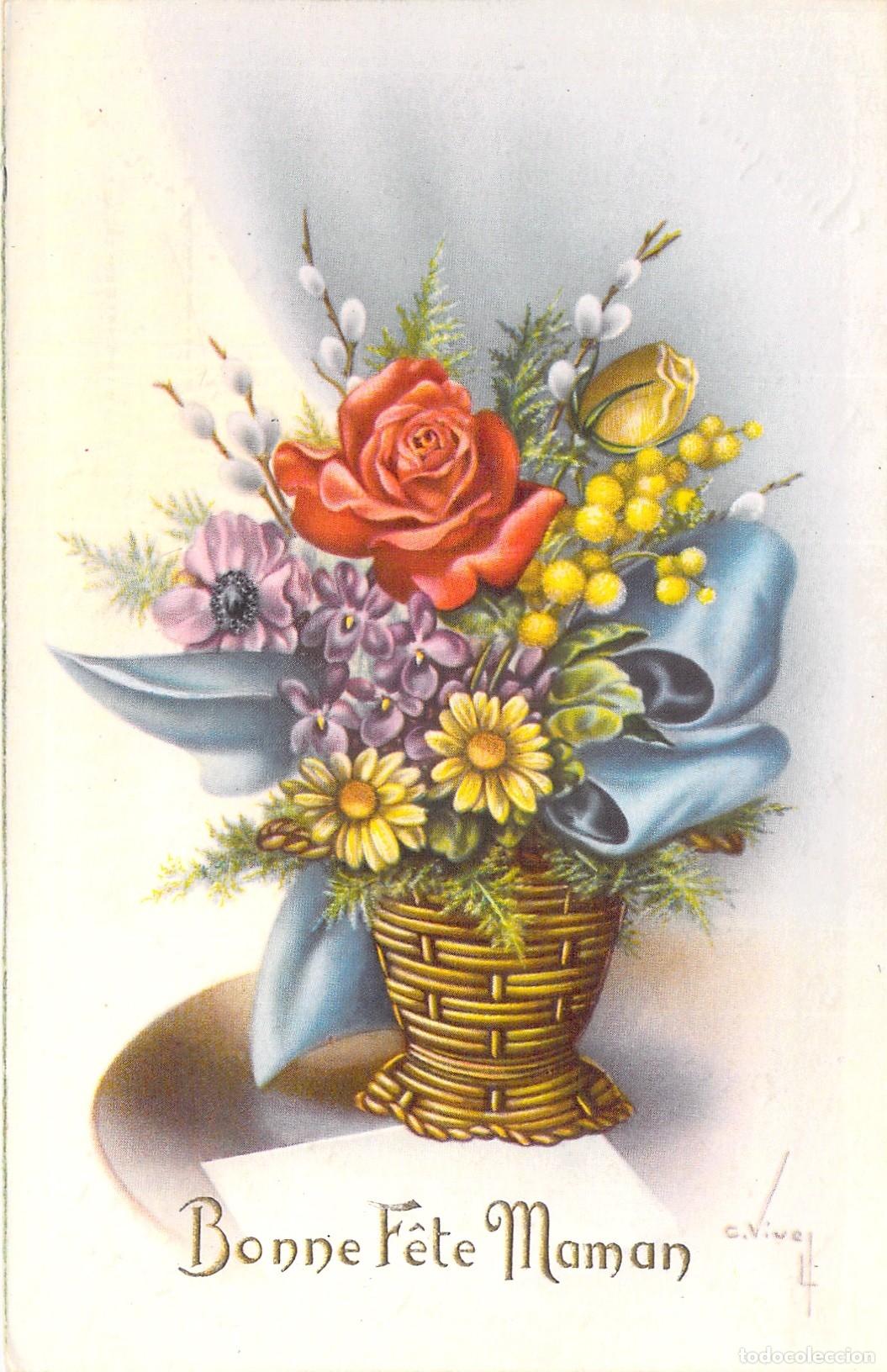 Postkarten: Postal de Felicitaci&oacute;n D&iacute;a de la Madre con Ramo de Flores
