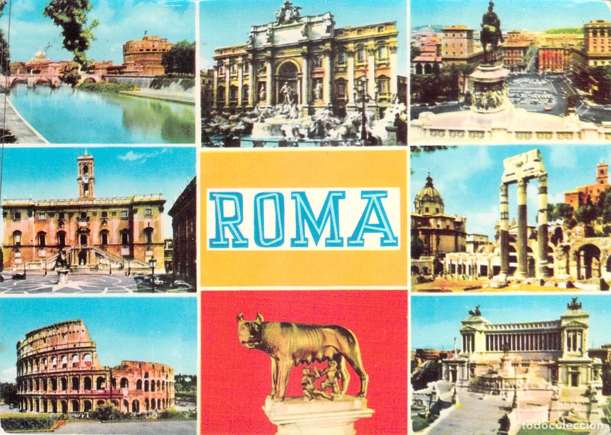 Postkarten: Tarjeta Postal Multivista de Roma, Italia