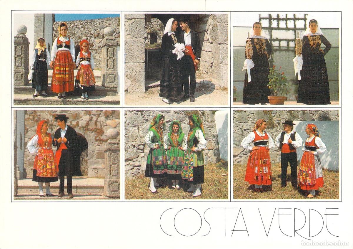 Postkarten: Postal de Trajes T&iacute;picos de la Costa Verde, Portugal