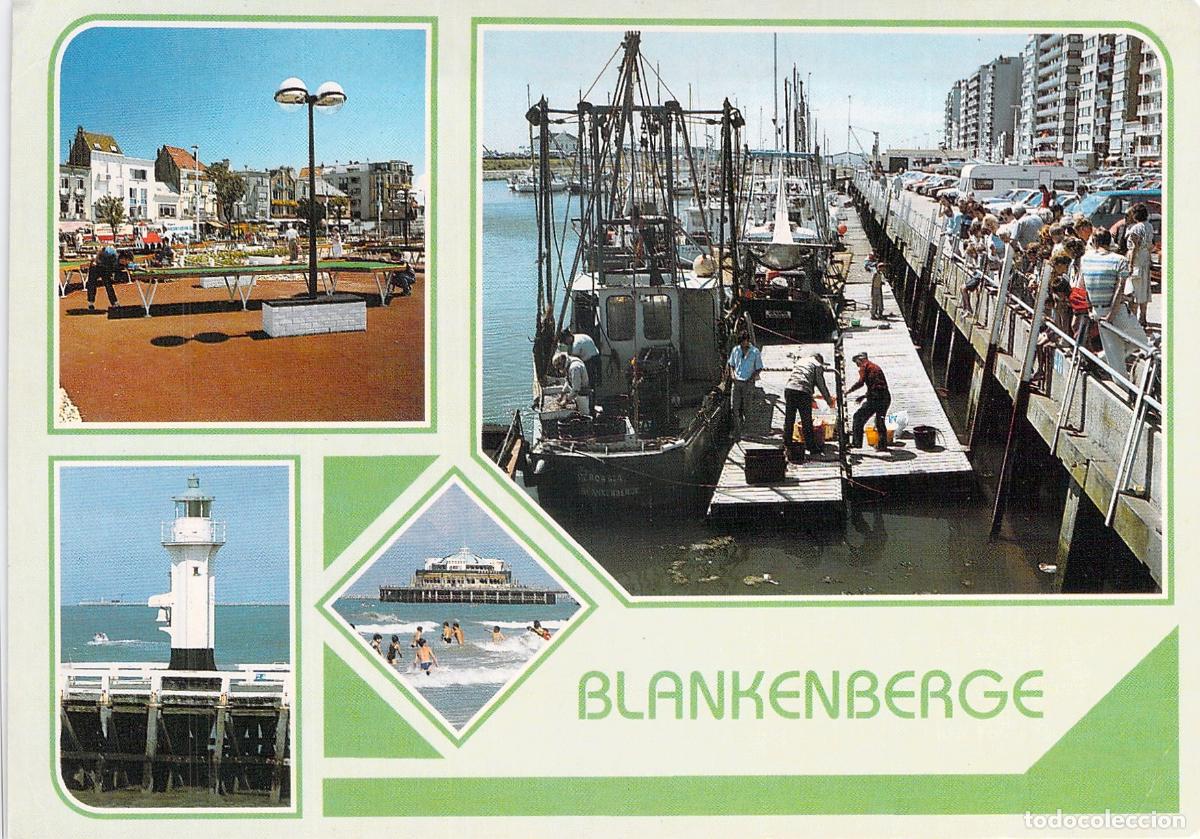 Postales: Postal de Blankenberge B&eacute;lgica Vistas del Puerto y Playa