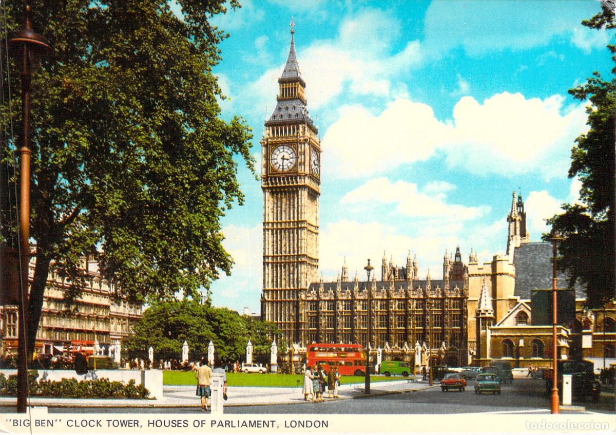 Postales: Postal de la Torre del Reloj Big Ben y Parlamento de Londres
