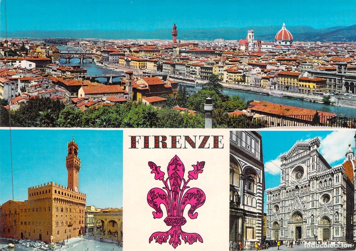 Postales: Postal de Florencia, Italia - Vistas del Duomo y Palazzo Vecchio