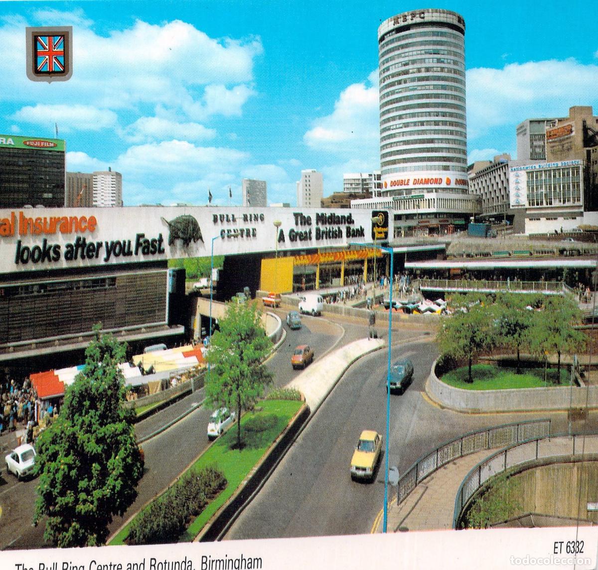 Postales: Postal de Birmingham: The Bull Ring Centre y Edificio Rotunda