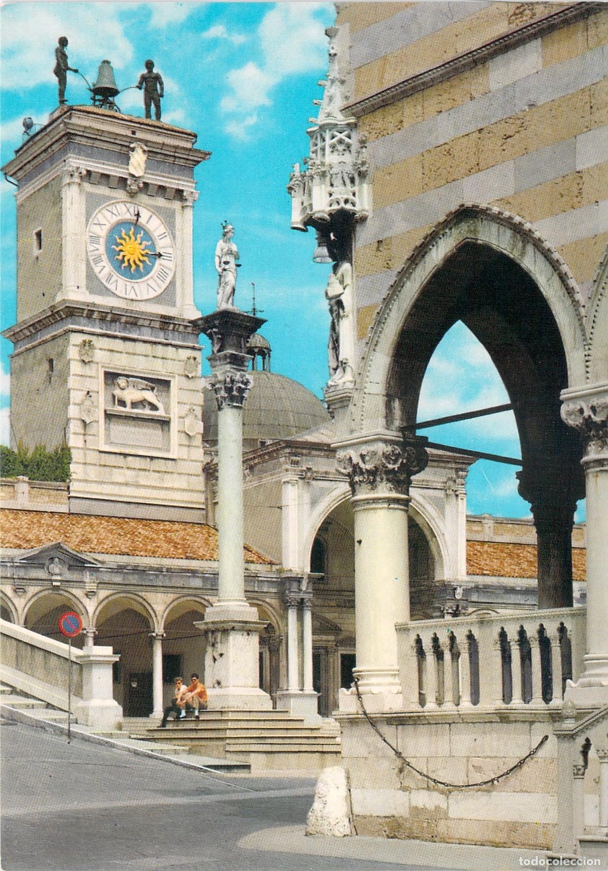 Postcards: Postal de Udine, Piazza Libert&agrave; y la Torre del Reloj, Italia