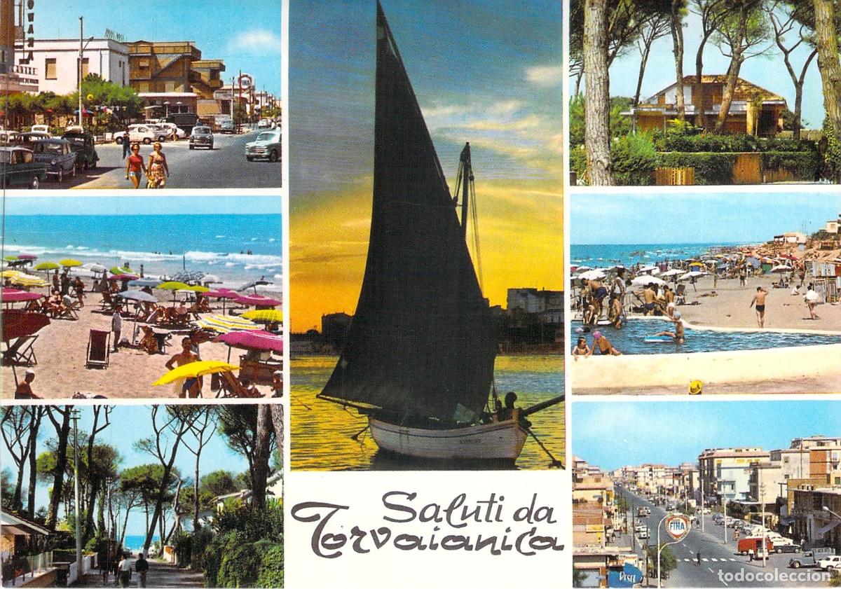 Postkarten: Postal de Torvaianica Italia con Vistas M&uacute;ltiples y Tarjeta QSL