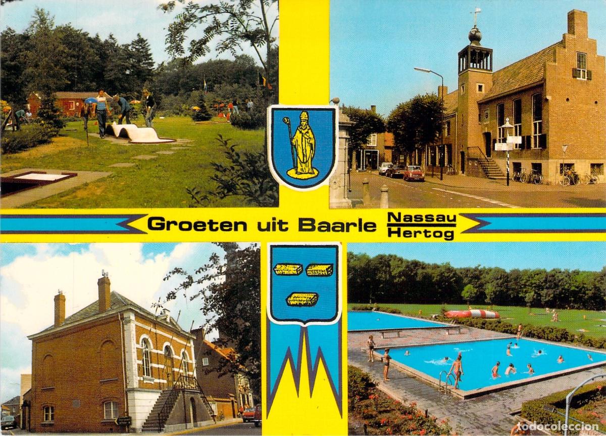 Postkarten: Postal Multi-vista de Baarle Nassau-Hertog, Pa&iacute;ses Bajos y B&eacute;lgica