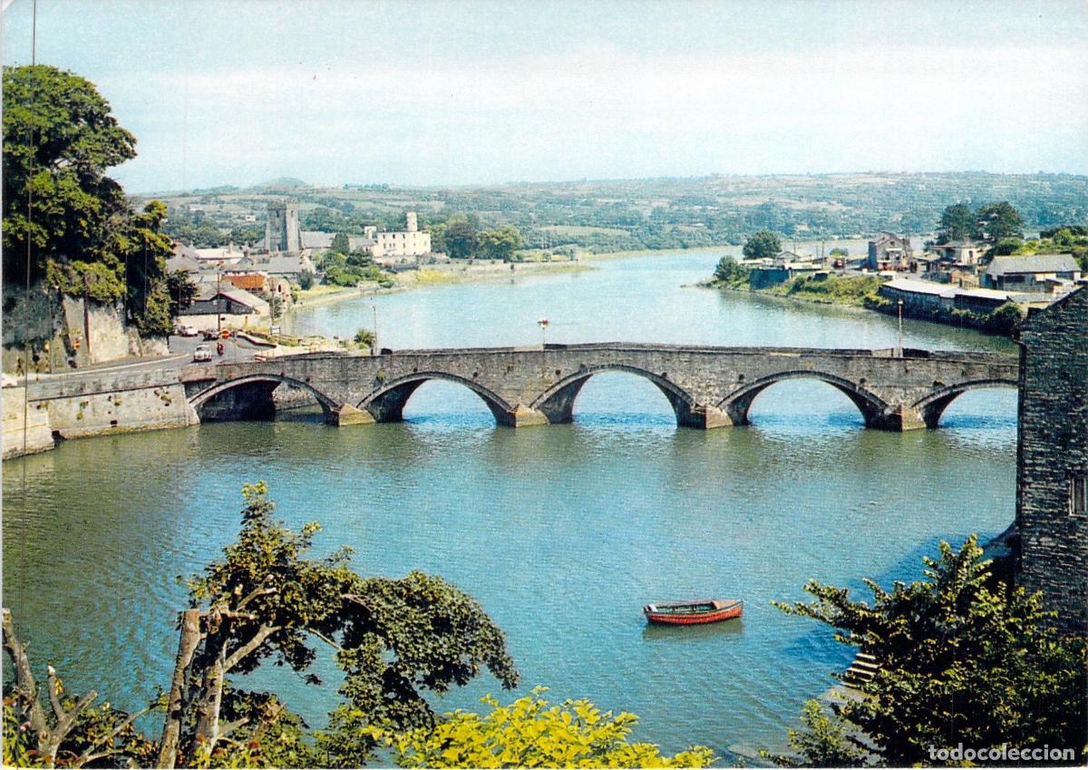 Postkarten: Tarjeta Postal El Puente de Cardigan sobre el R&iacute;o Teife Gales