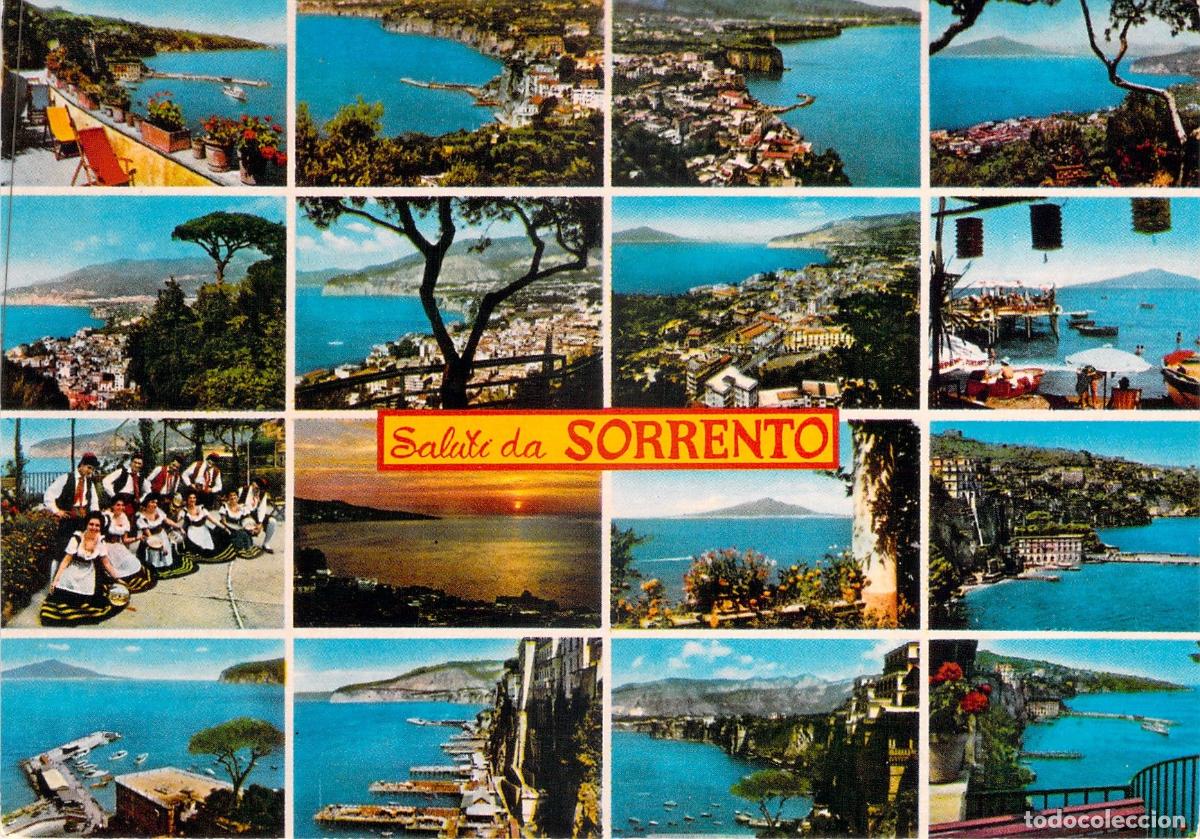 Postales: Postal de Sorrento Italia con Vistas M&uacute;ltiples y Folclore