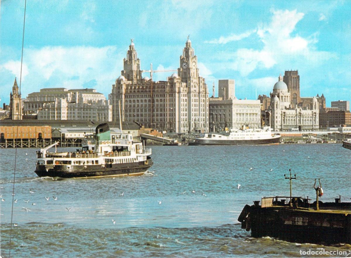 Postales: Postal de Liverpool: Vista de Pier Head y Ferry del Mersey
