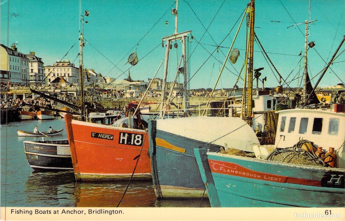 Postales: Postal de Barcos de Pesca Anclados en Bridlington, Yorkshire