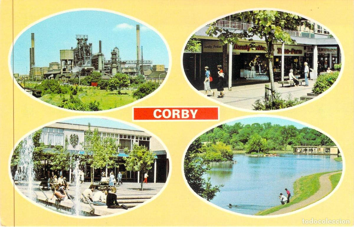 Postales: Postal de Corby Inglaterra Vistas M&uacute;ltiples y Radioaficionado