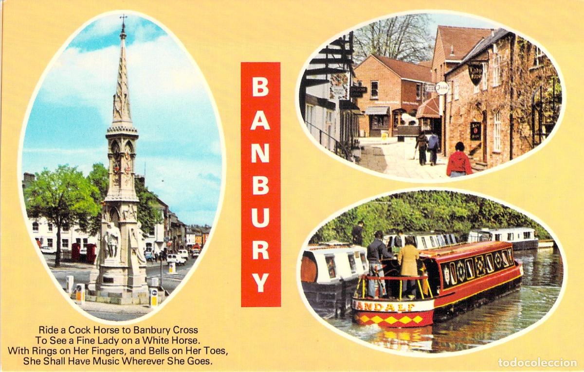 Postales: Postal de Banbury Inglaterra Banbury Cross y Canal de Oxford
