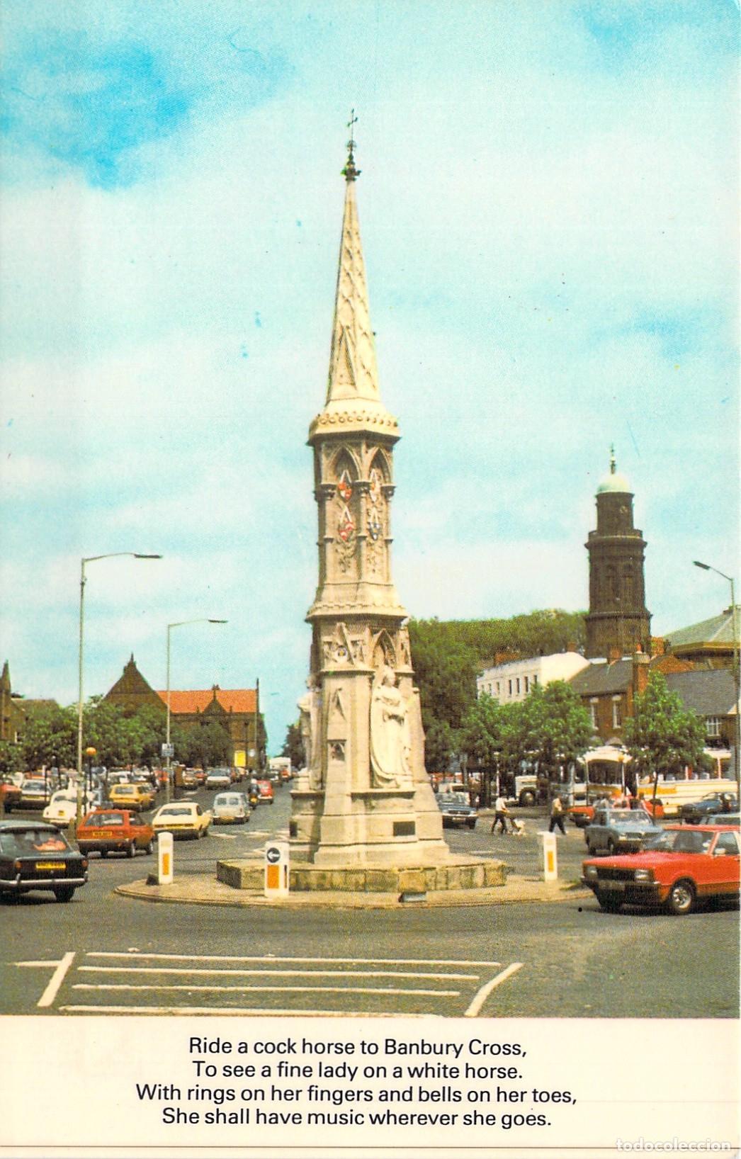 Postales: Postal de Banbury Cross en Oxfordshire con sellos de radioaficionados