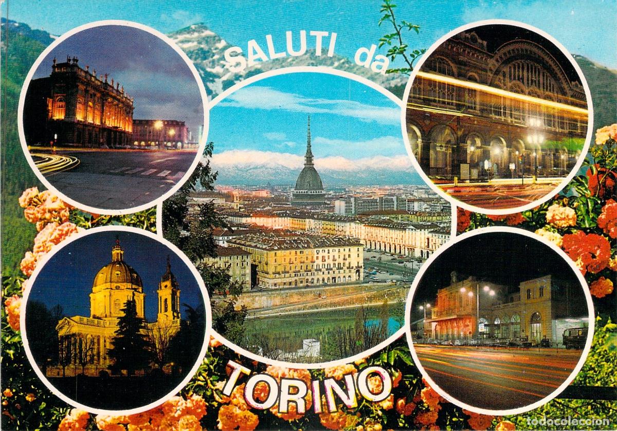 Postales: Tarjeta Postal de Tur&iacute;n con Vistas de Piazza Castello y Basilica di Superga